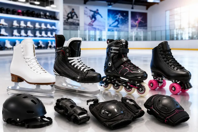 patins artistiques hockey roller et protections sur glace