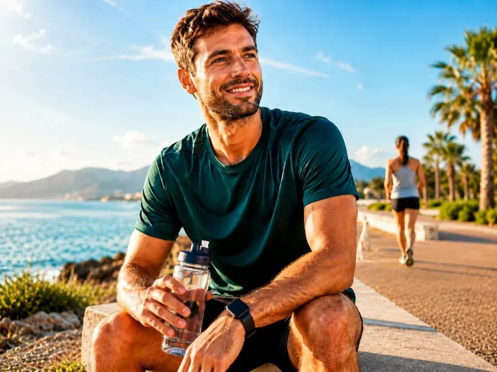 Pause bien-être après une activité sportive en extérieur