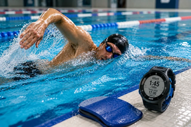 Nageur en crawl dans une piscine pour illustrer le calcul de l’allure natation