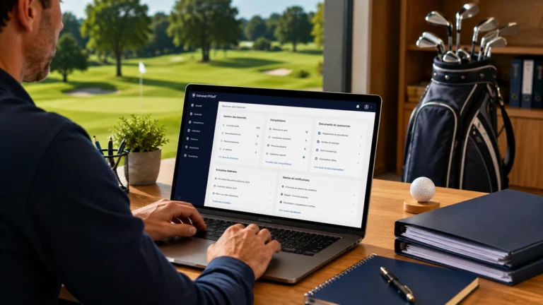 Extranet FFGolf utilisé depuis le bureau d’un club de golf