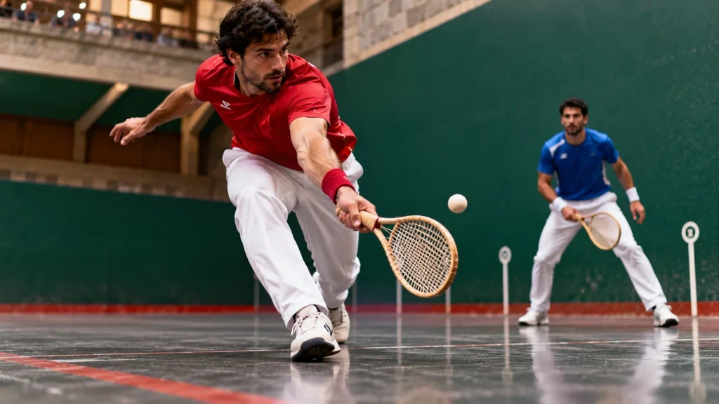 Sport en X représenté par deux joueurs de Xare sur un fronton