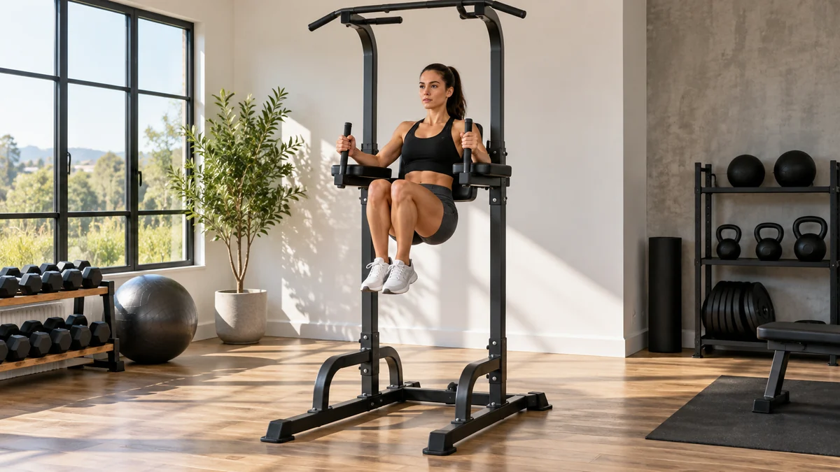 Femme effectuant des relevés de genoux sur une chaise romaine de musculation